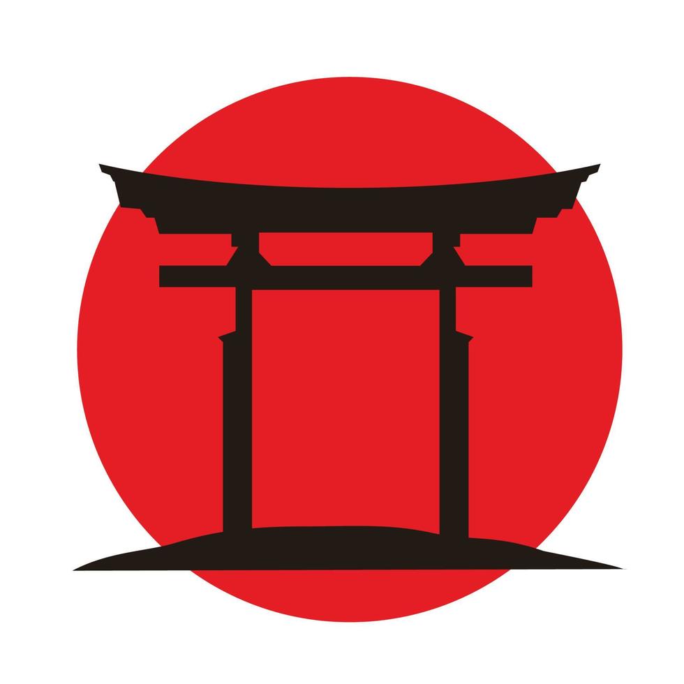 icono de puerta japonesa vector