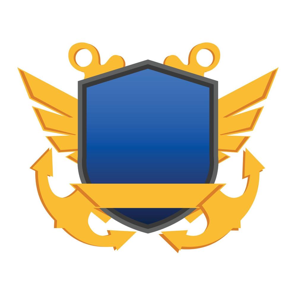 blank shield emblem template vector