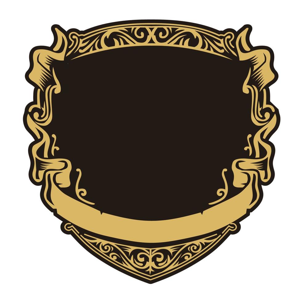 blank shield emblem template vector