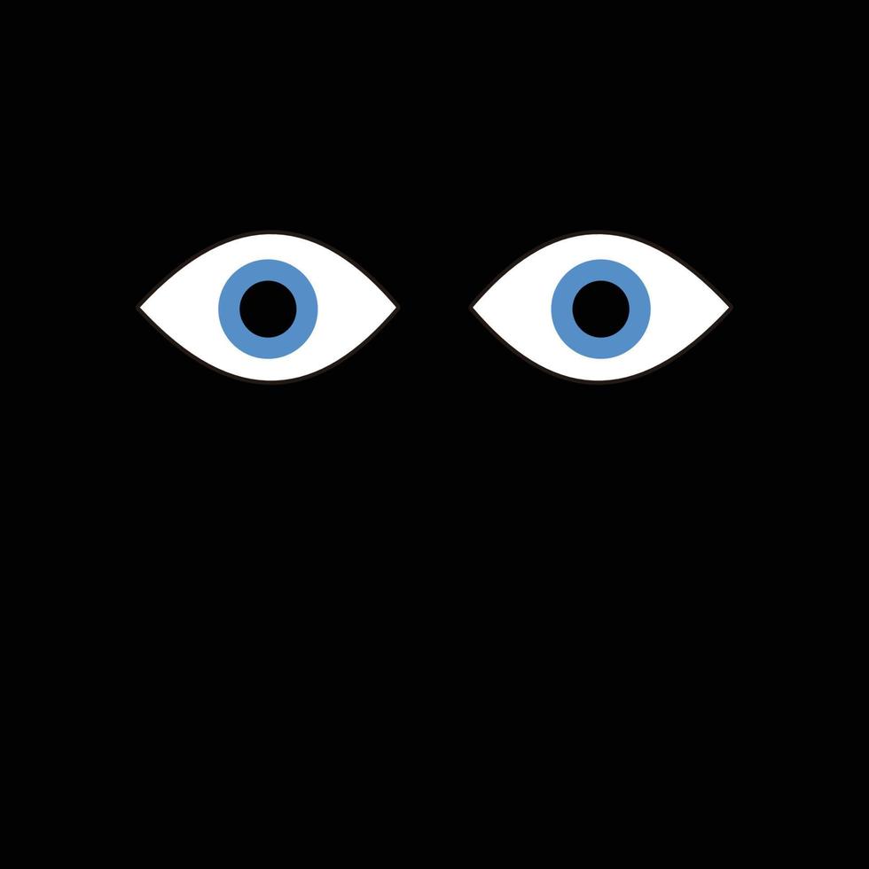eyes open in the dark vector