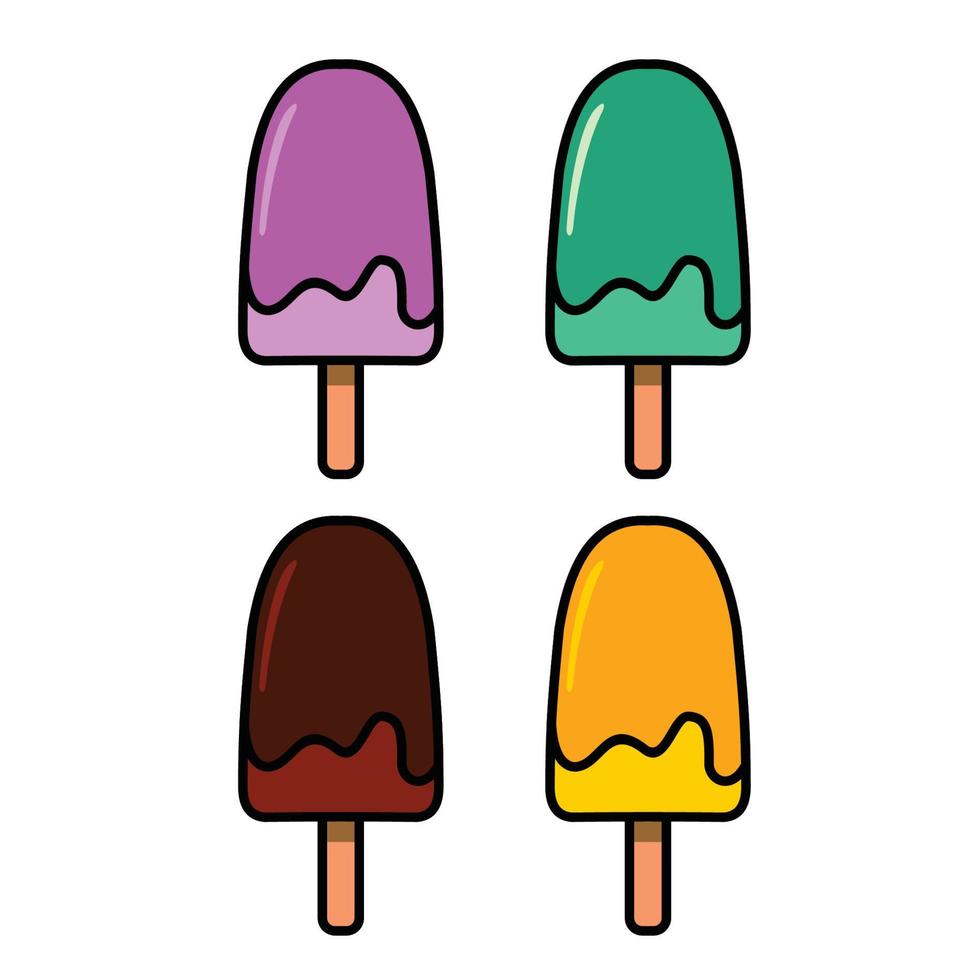 ice cream doddle cartoon vector