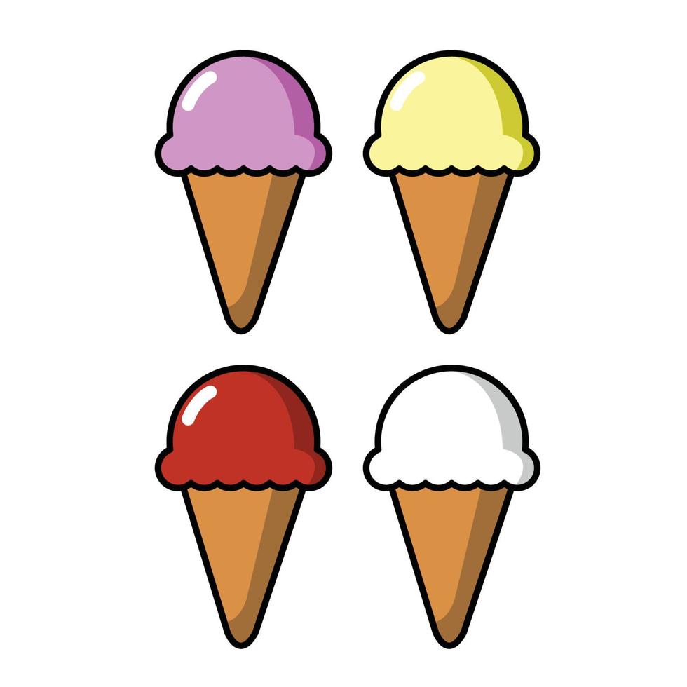 ice cream doddle cartoon vector