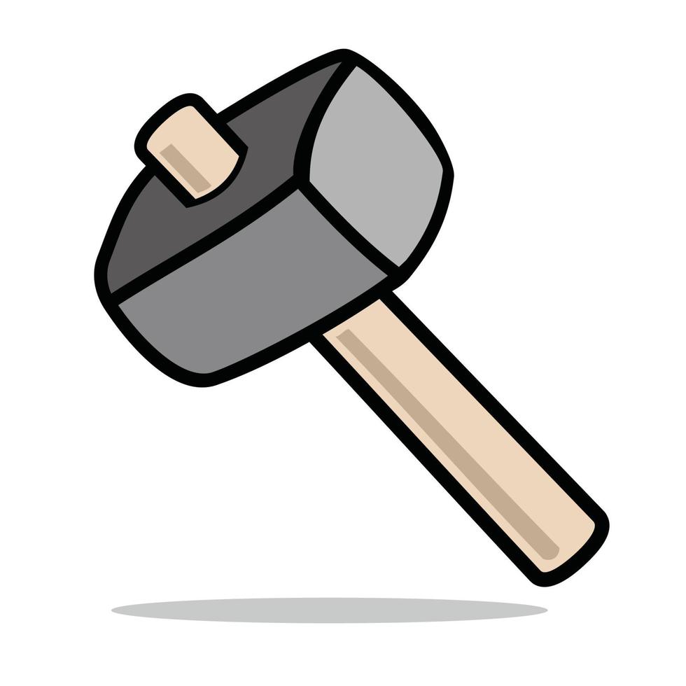 hammer tool bold outline vector