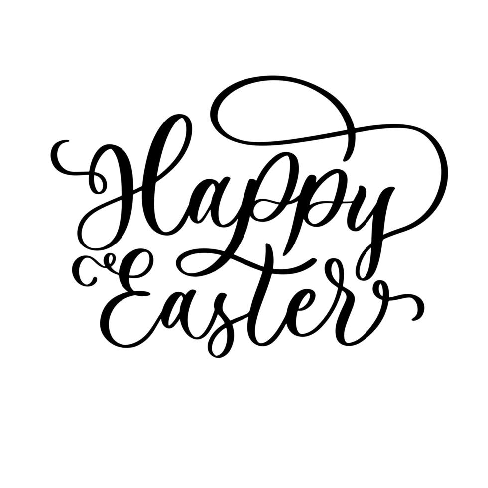 Happy Easter lettering calligraphy inscription. Design for holiday greeting card and invitation of the happy Easter day. vector