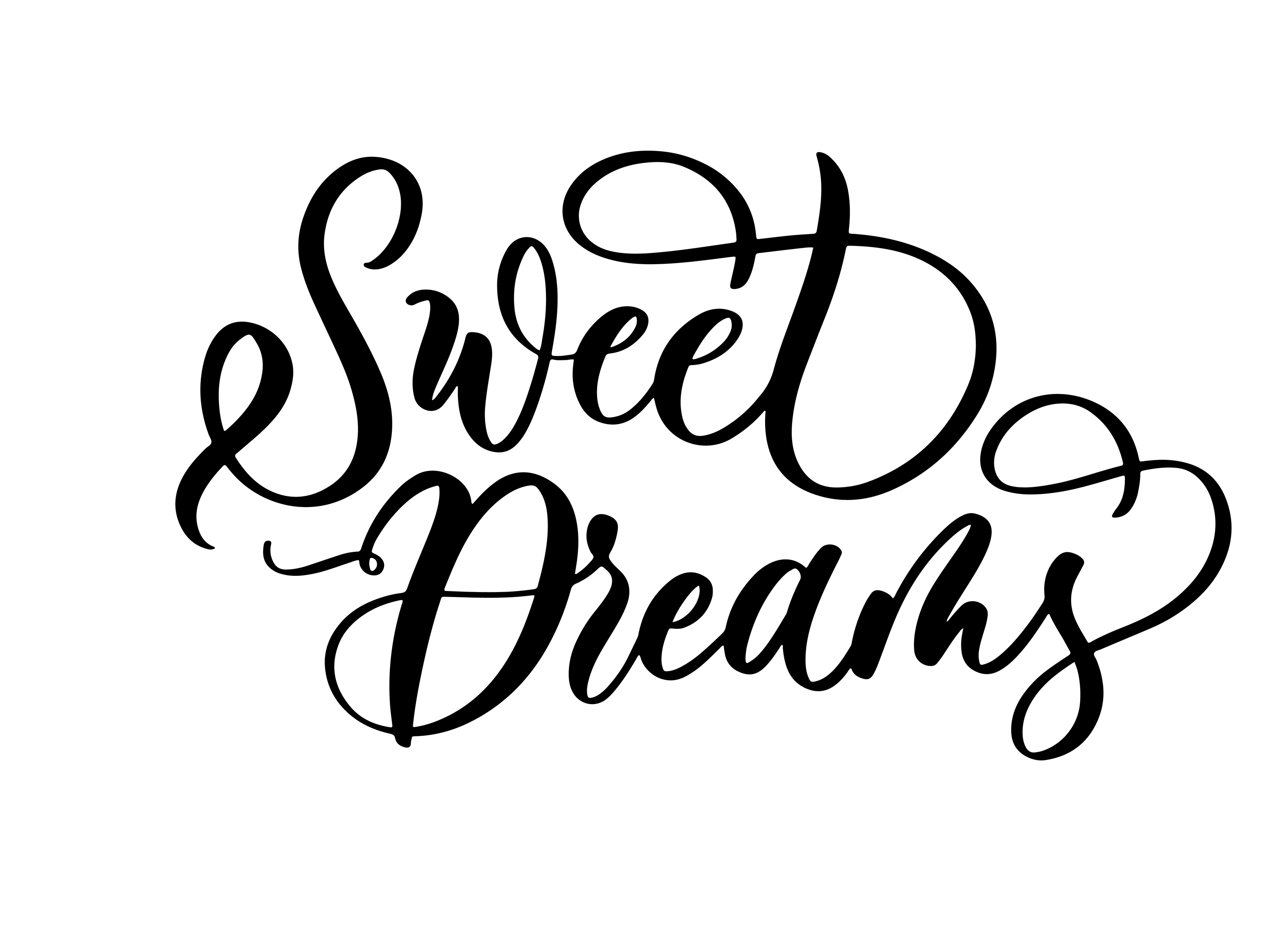 Sweet dreams - elegant calligraphic vector inscription. Unique