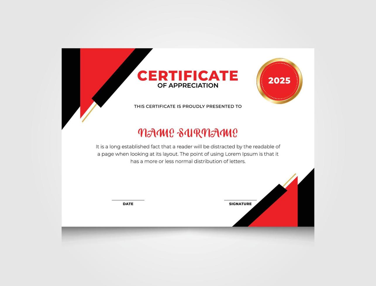 Modern Certificate Design Free Vector