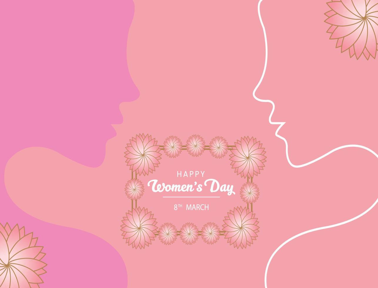 International Happy Women's Day Greeting Card Design vector