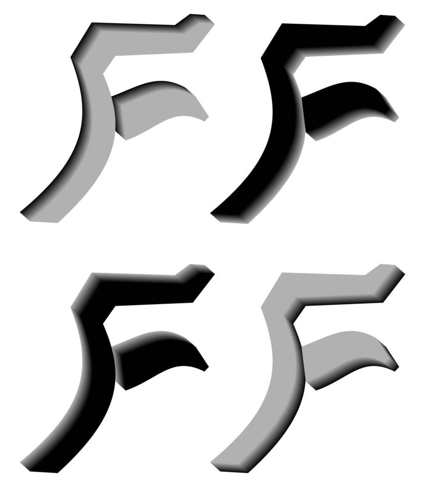 3D letter F logo. Perfect for t-shirts and so on. vector