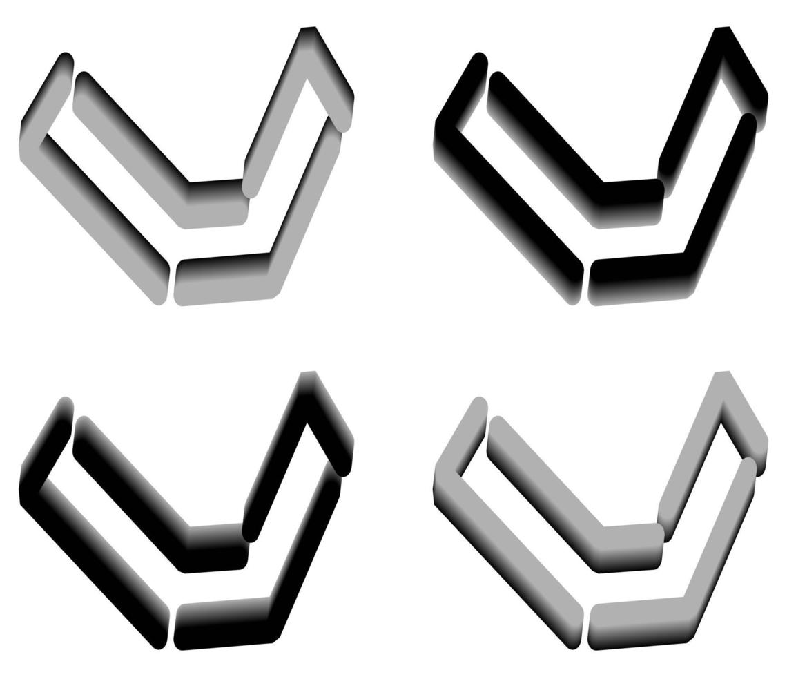 3D letter V logo. Perfect for t-shirts and so on. vector