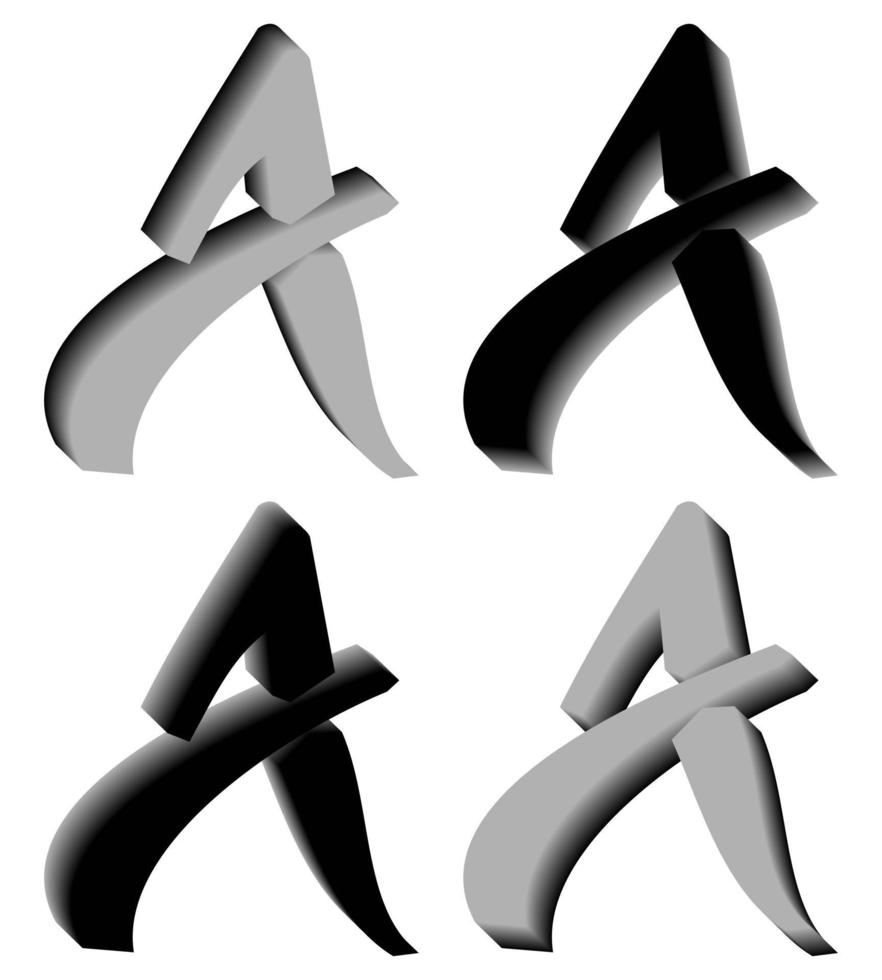 3D letter A logo. Perfect for t-shirts and so on. vector