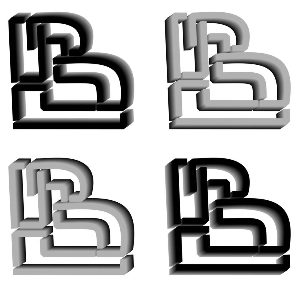 logotipo de la letra b en 3d. perfecto para camisetas y así sucesivamente. vector