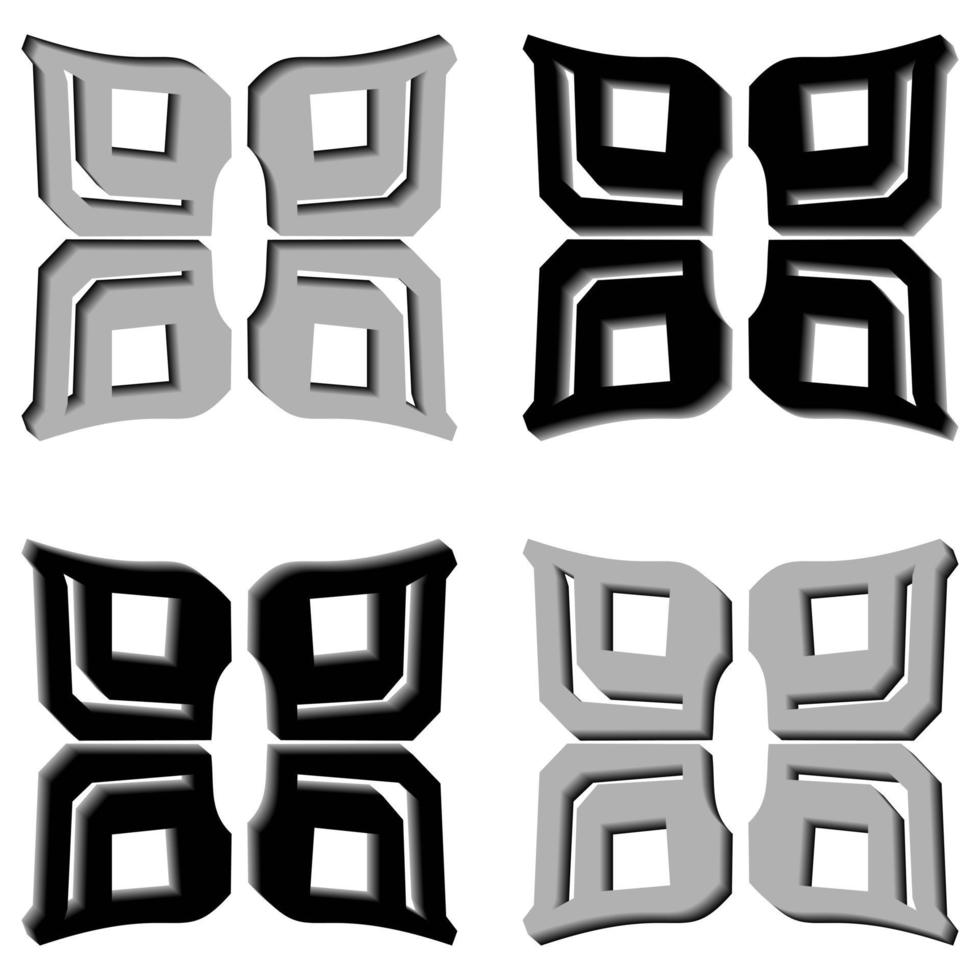 Vector graphics of abstract 3D black and gray color. Perfect for corporate, t-shirt and so on.
