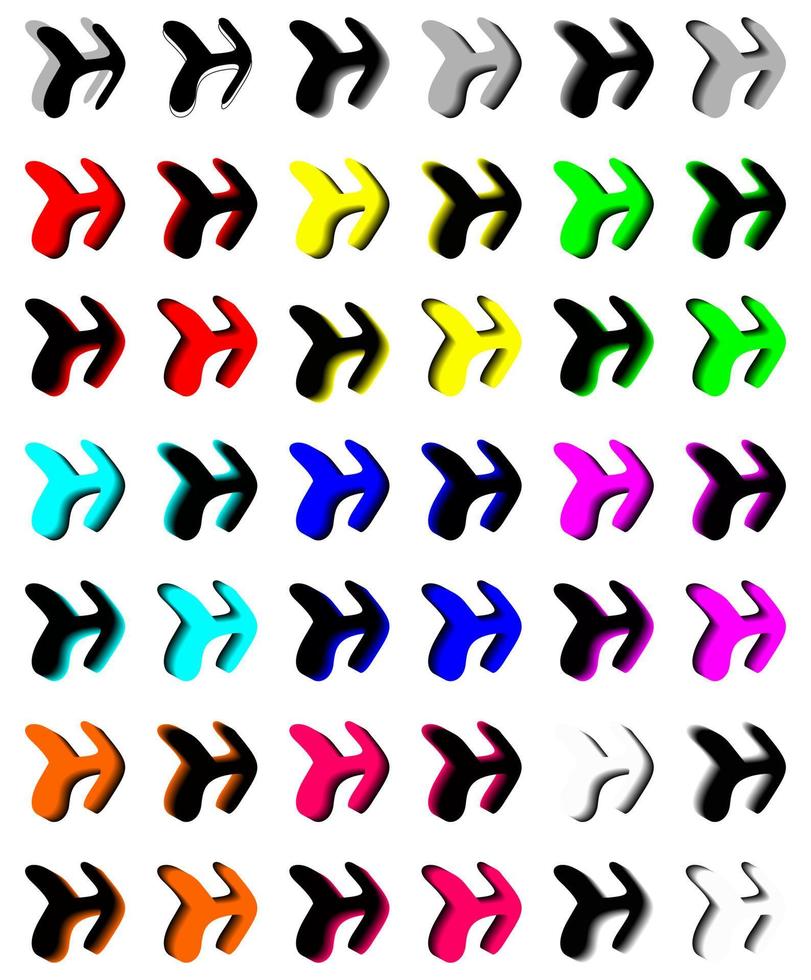 Set of letter H arrow logo design. vector