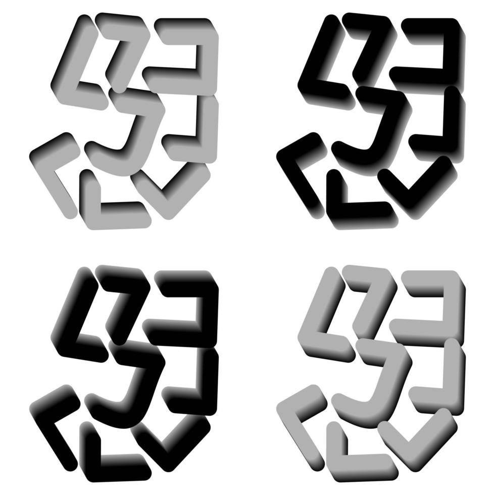 3D letter J logo. Perfect for t-shirts and so on. vector