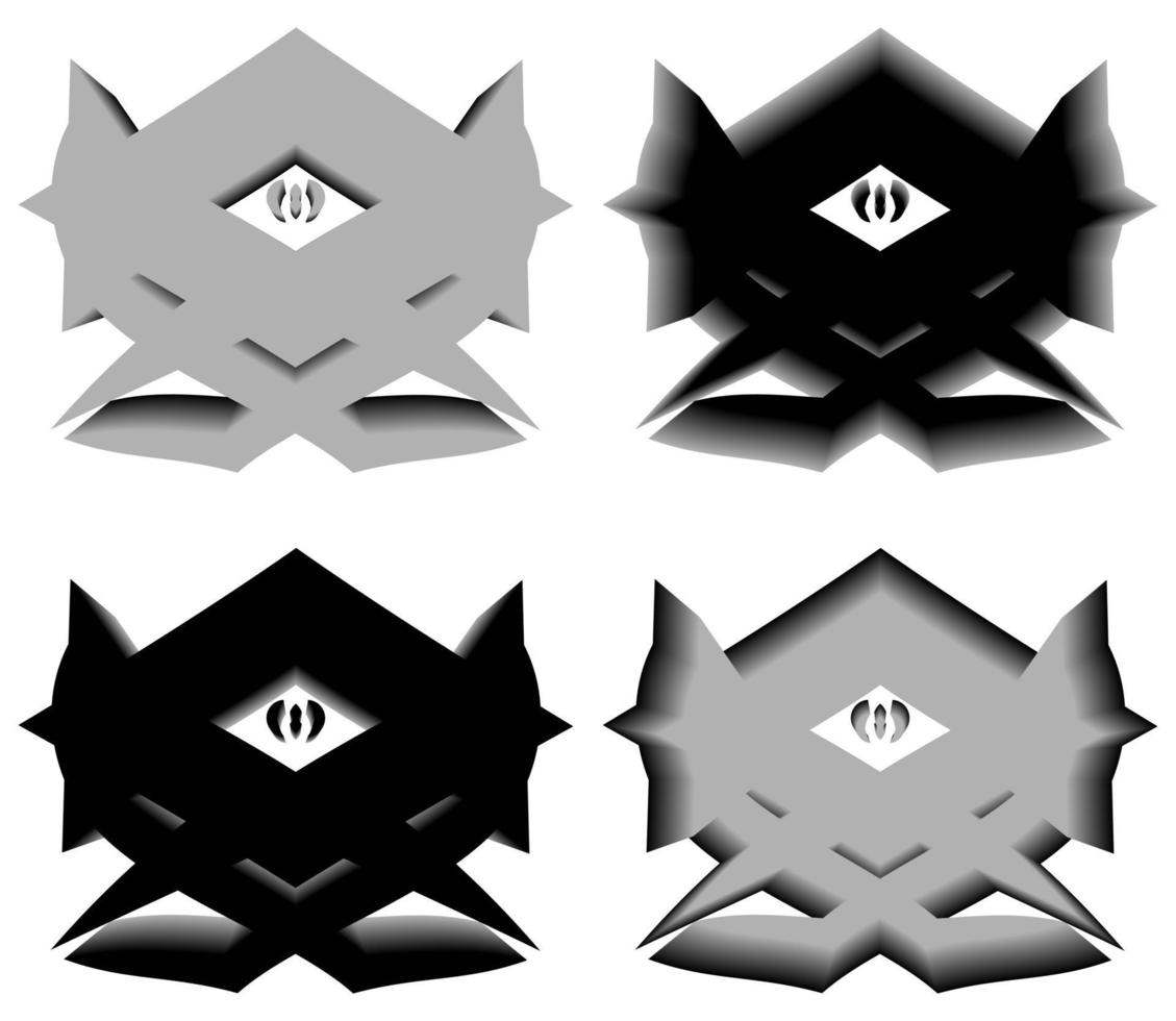 Vector graphics of abstract 3D black and gray color. Perfect for corporate, t-shirt and so on.