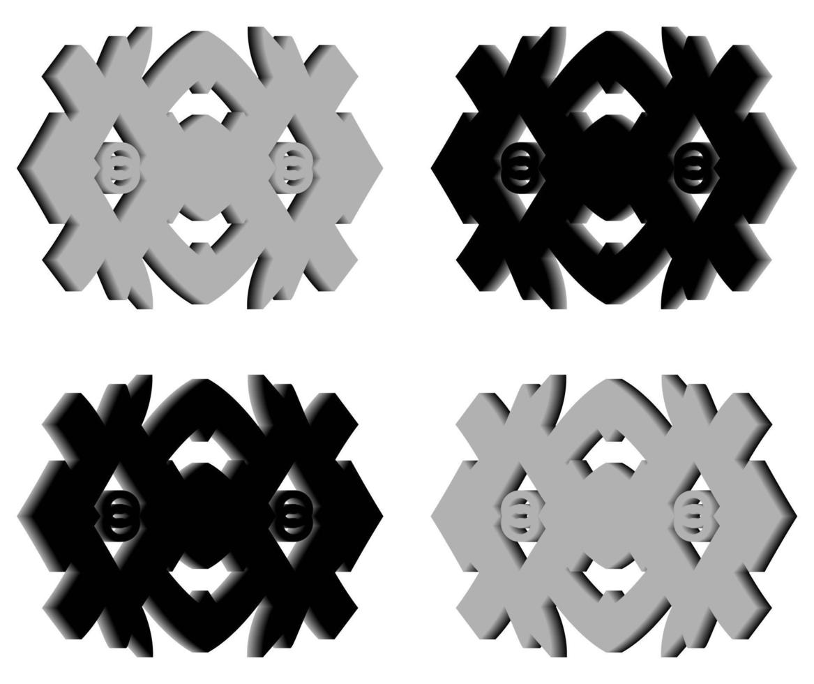 Vector graphics of abstract 3D black and gray color. Perfect for corporate, t-shirt and so on.