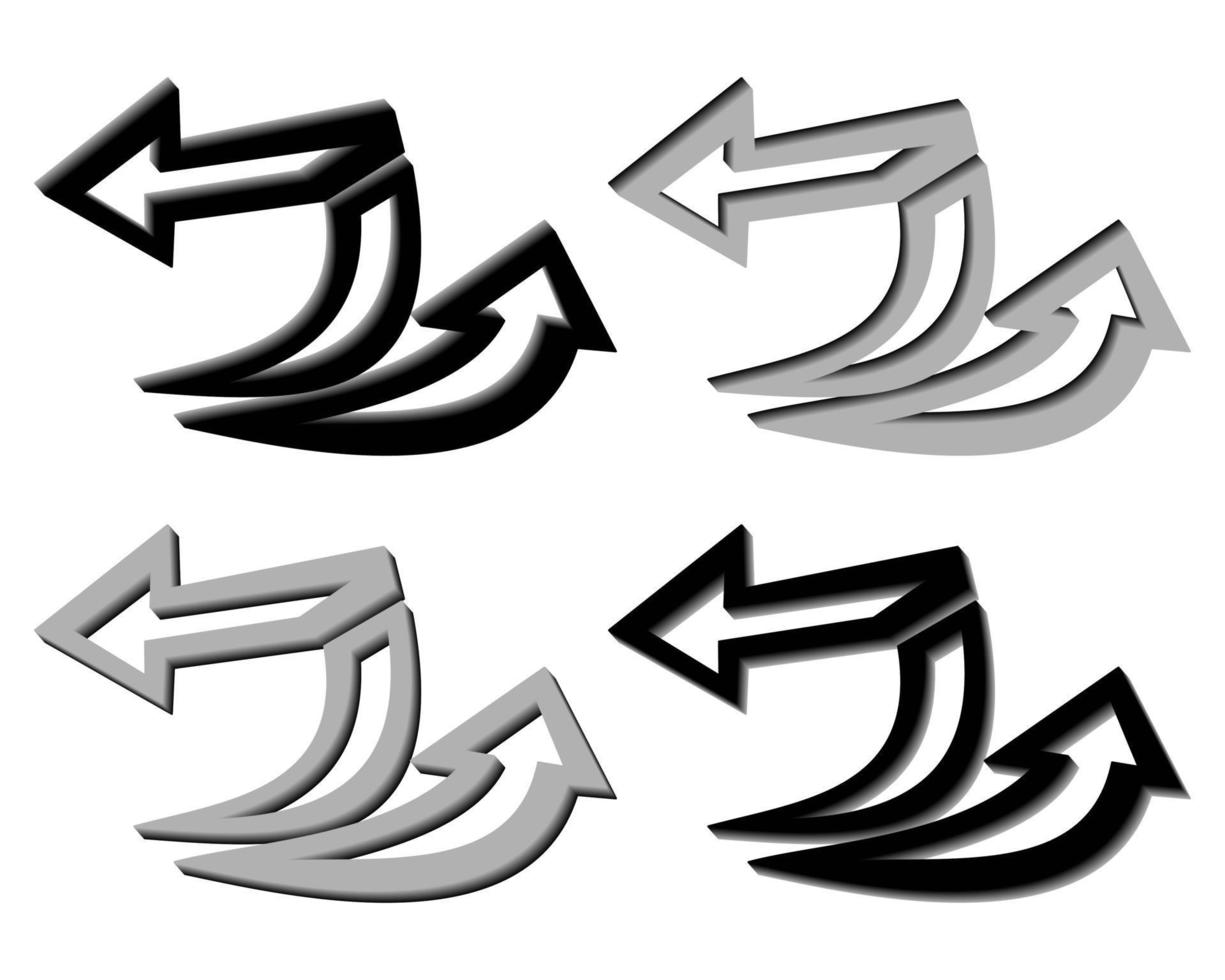 Vector graphics of elegant 3D letter Z in black and gray color. Perfect for corporate, t-shirts, and so on.