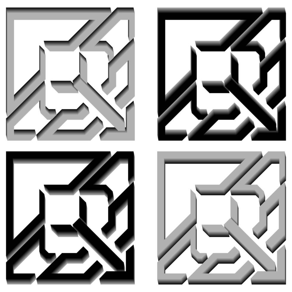 Vector graphics of elegant 3D letter Q in black and gray color. Perfect for corporate, t-shirts, and so on.