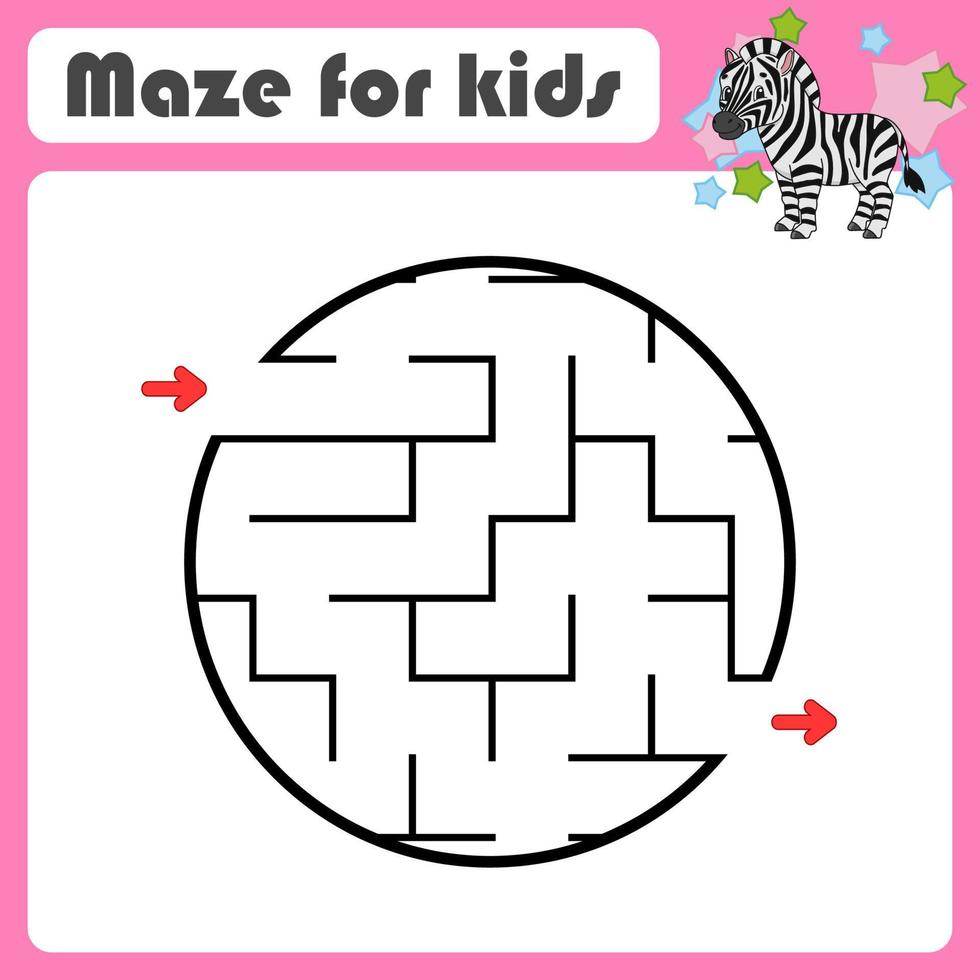 Abstract maze. Game for kids. Puzzle for children. cartoon style. Labyrinth conundrum. Color vector illustration. Find the right path. Cute character. Animal theme.