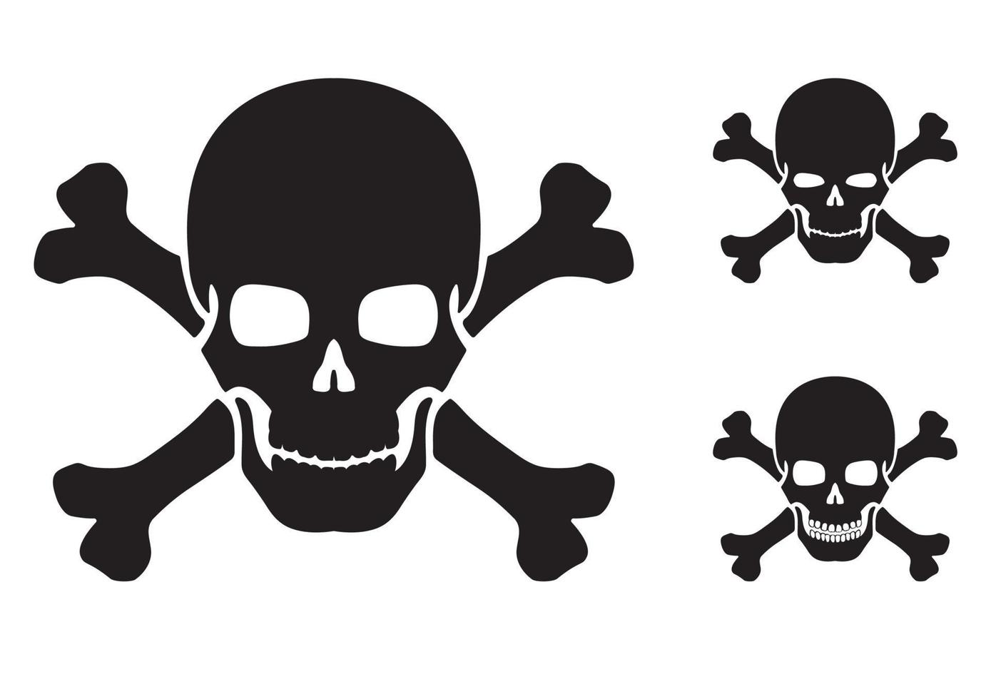 Black silhouette skull. Design element. Vector illustration isolated on white background. Template for books, stickers, posters, cards, clothes.