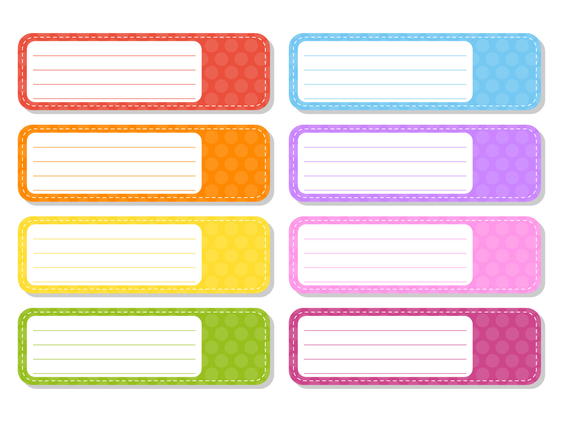 Set stickers for design. Empty template. Name tags, gift labels