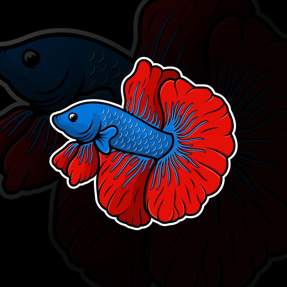 Betta fish halfmoon design premium vector