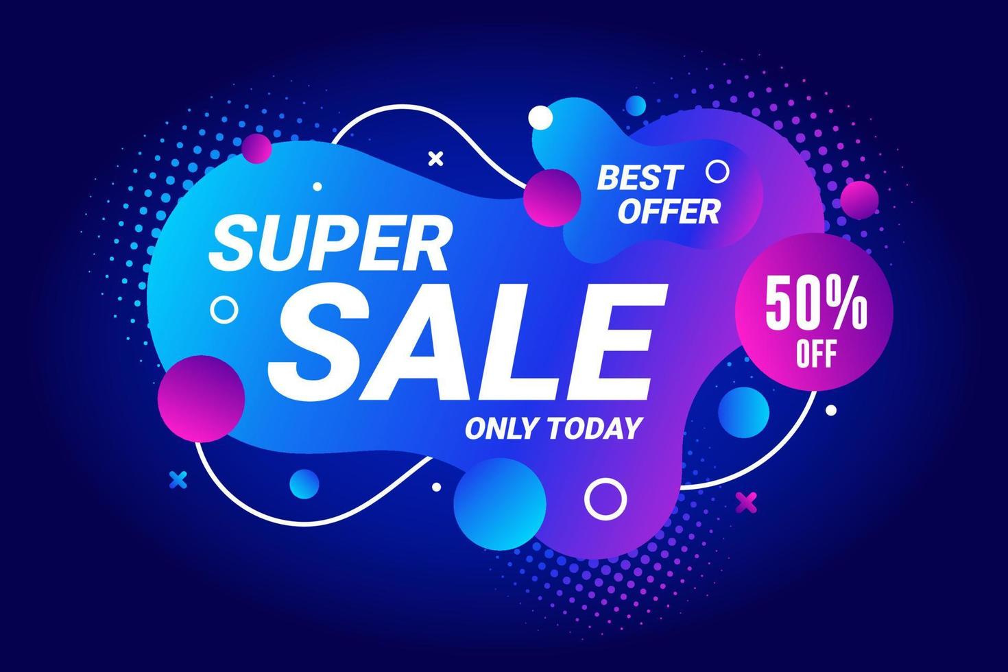 Super sale banner promotion gradient abstract background vector