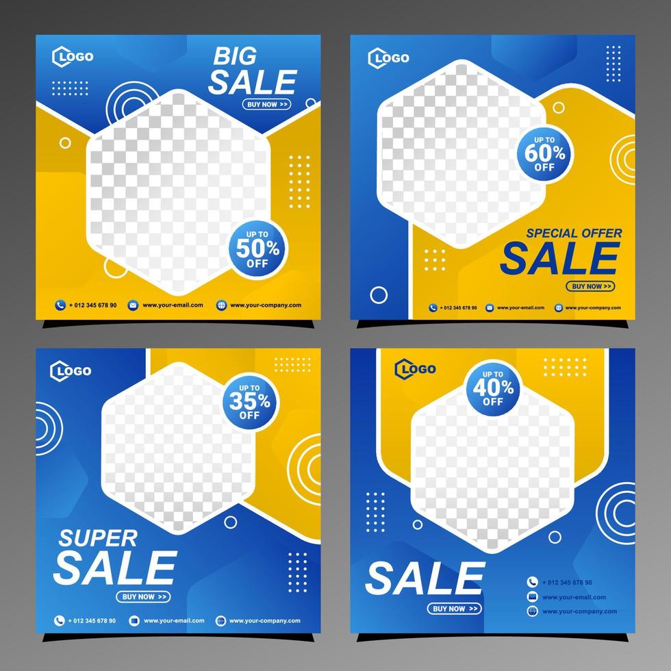 Social media sale banner template desain collection.eps vector