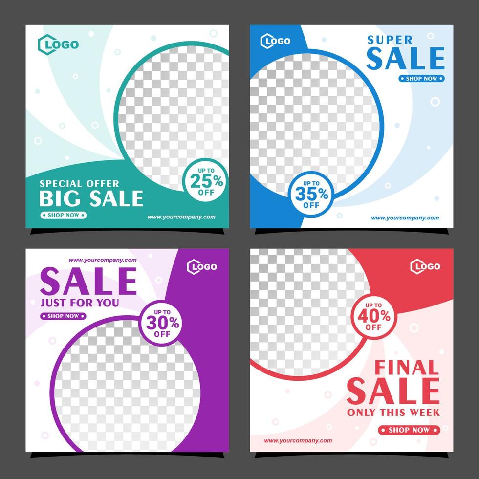 Social media sale banner simple design premium collection vector