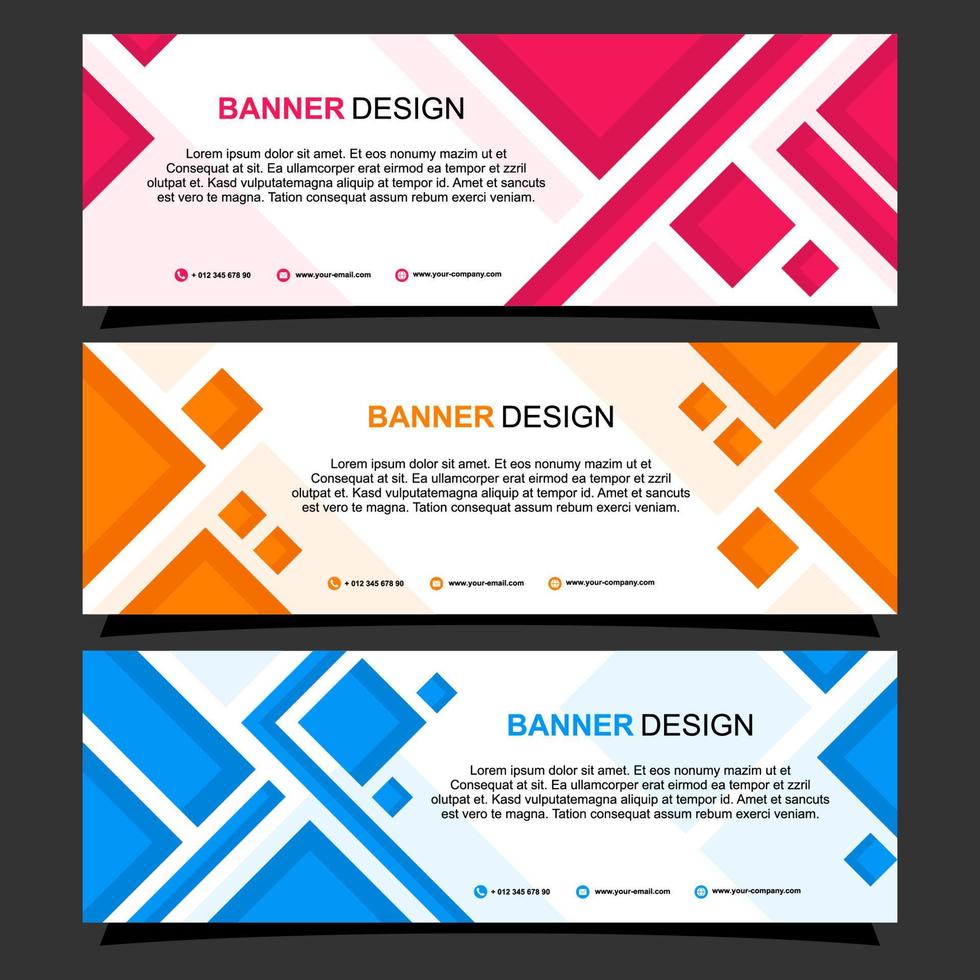 Abstract banner modern design collection vector