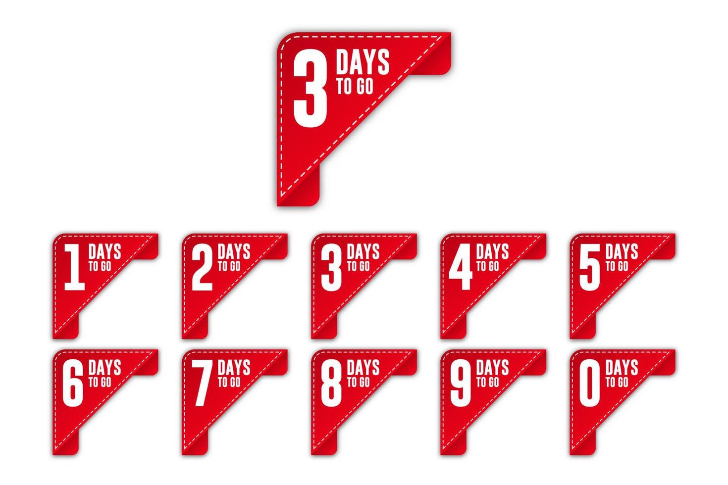 Number countdown label day to go sale promotion design vector