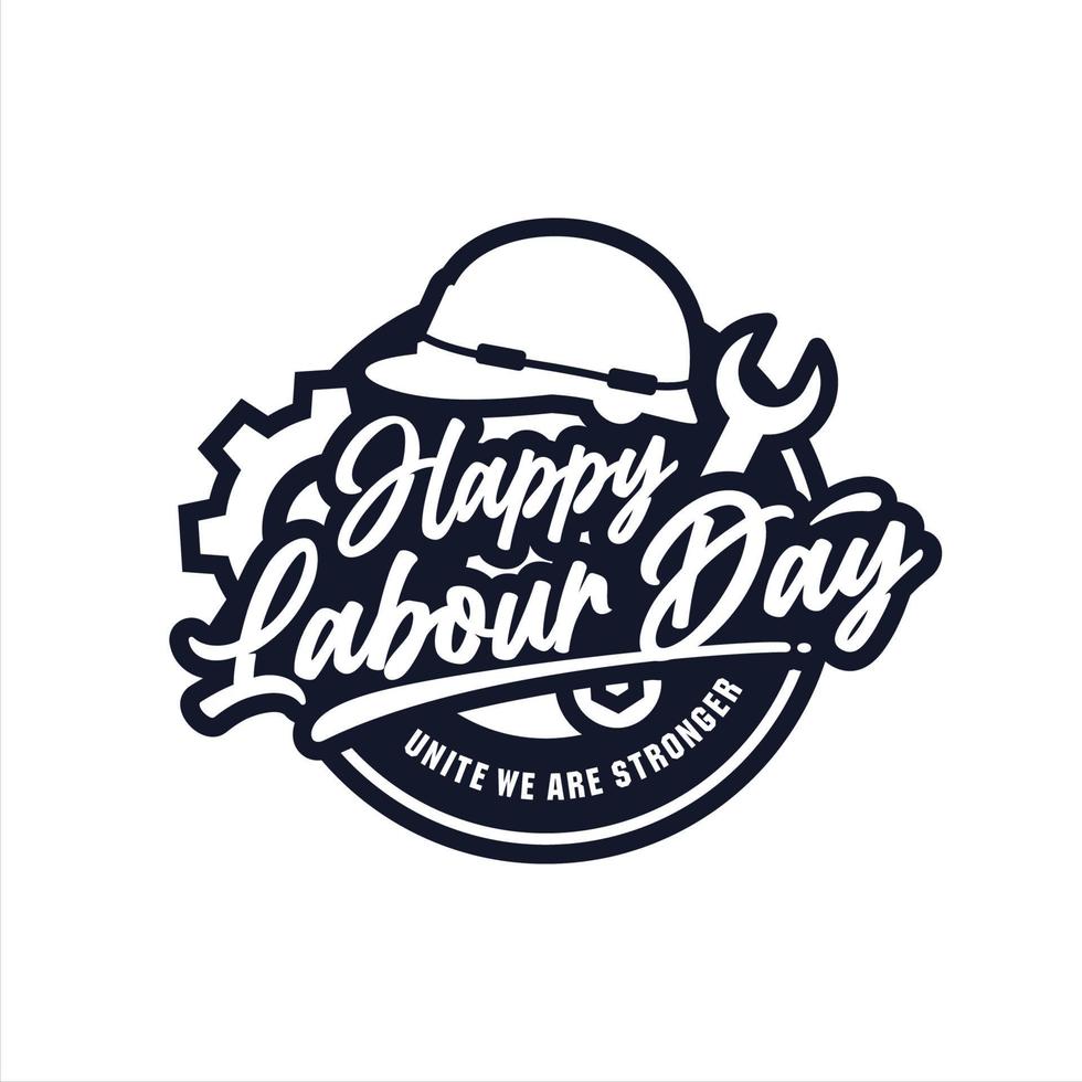 Labor day badge design premium vector