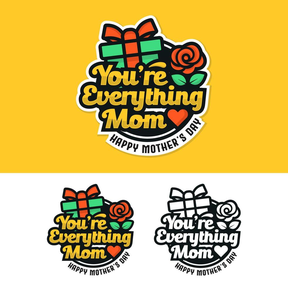 Mother day badge label sticker vector design