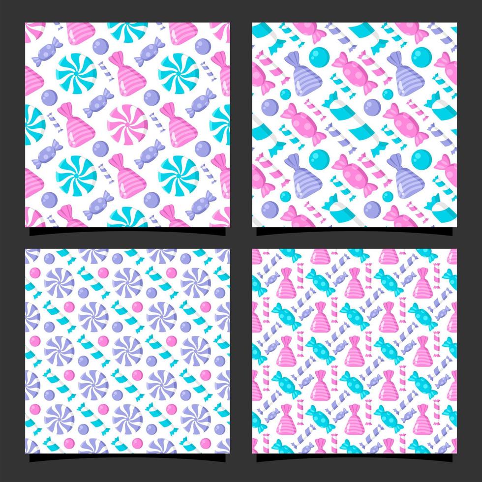 Candy seamless pattern design collection vector