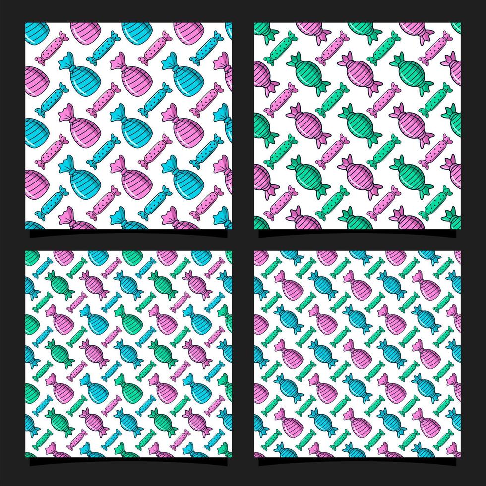candy seamless pattern design template collection vector