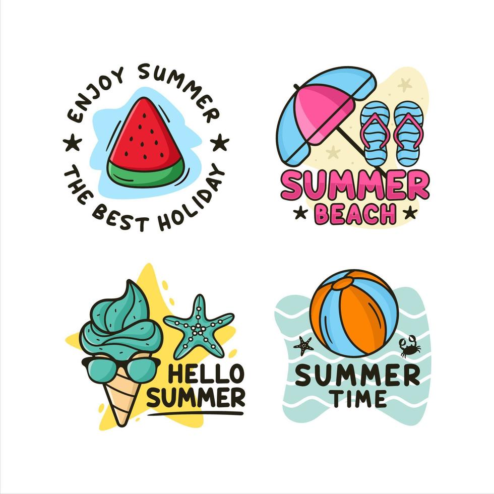 Summer badge design logo collection vector