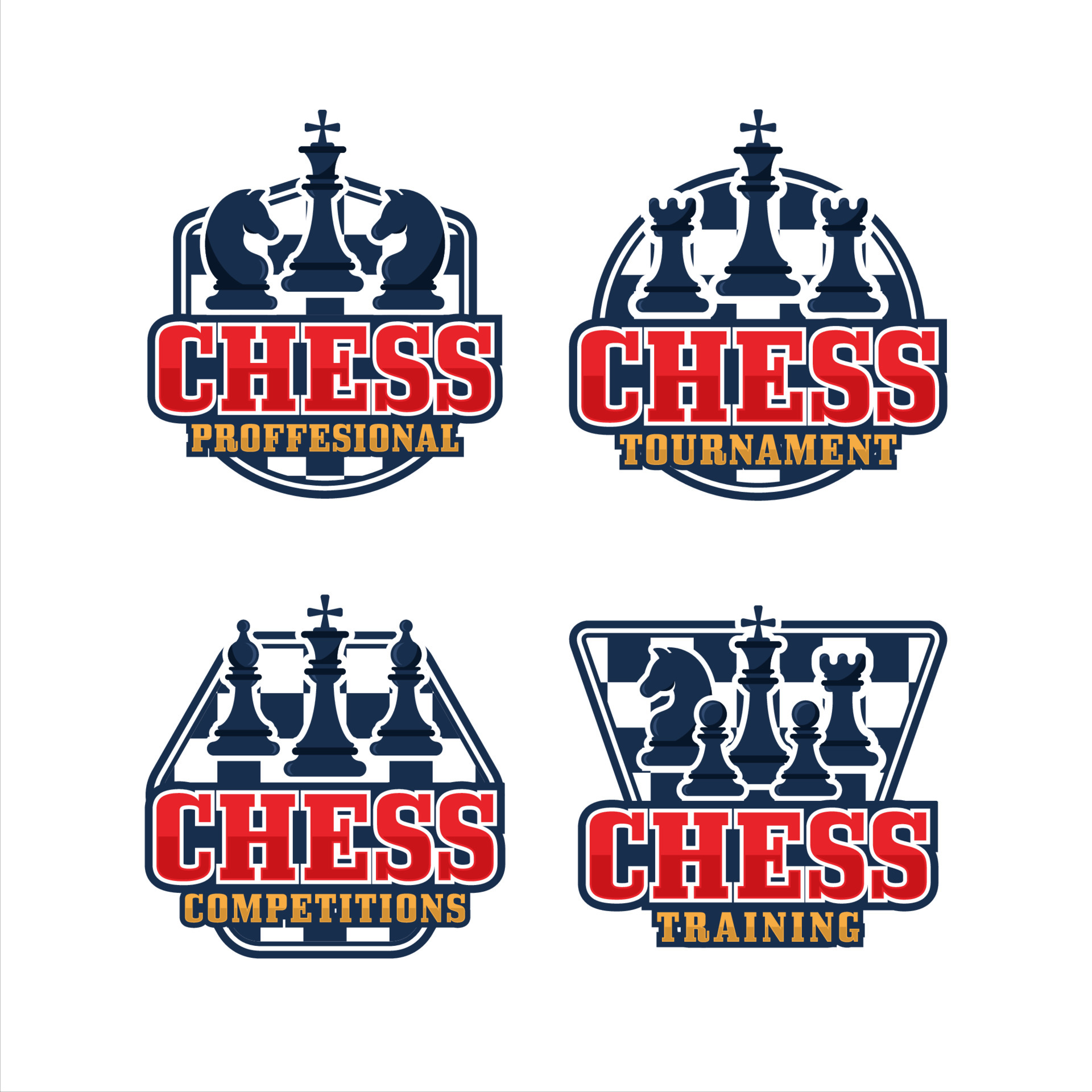 Chess badge design logo collection 5513418 Vector Art at Vecteezy