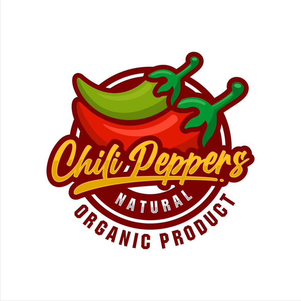 Chili pepper natural organic product premium logo vector