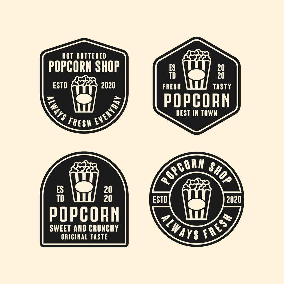 colección de logotipos de diseño vectorial de tienda de palomitas de maíz vector