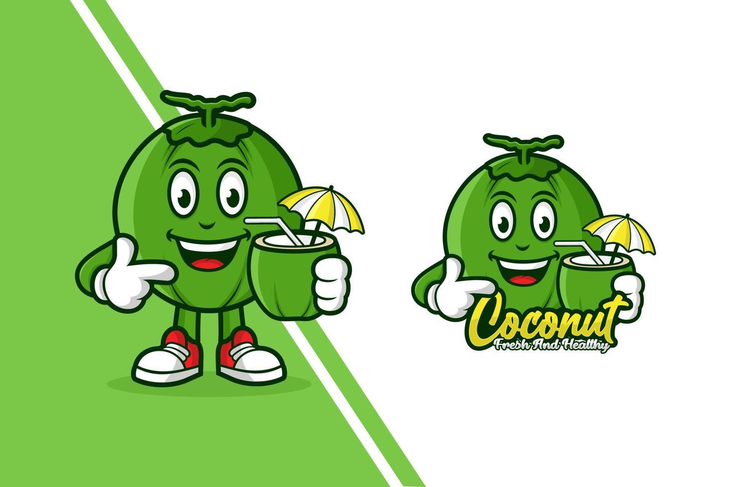 Coconut mascot caroon template logo vector