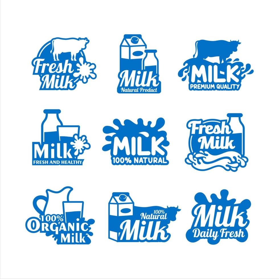 Milk design premium logo collection vector