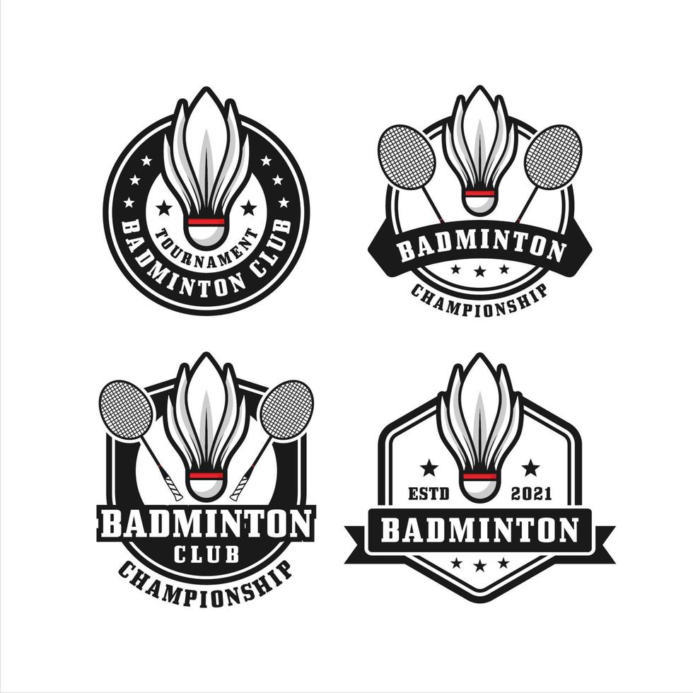 colección de logotipos de diseño de club de bádminton vector