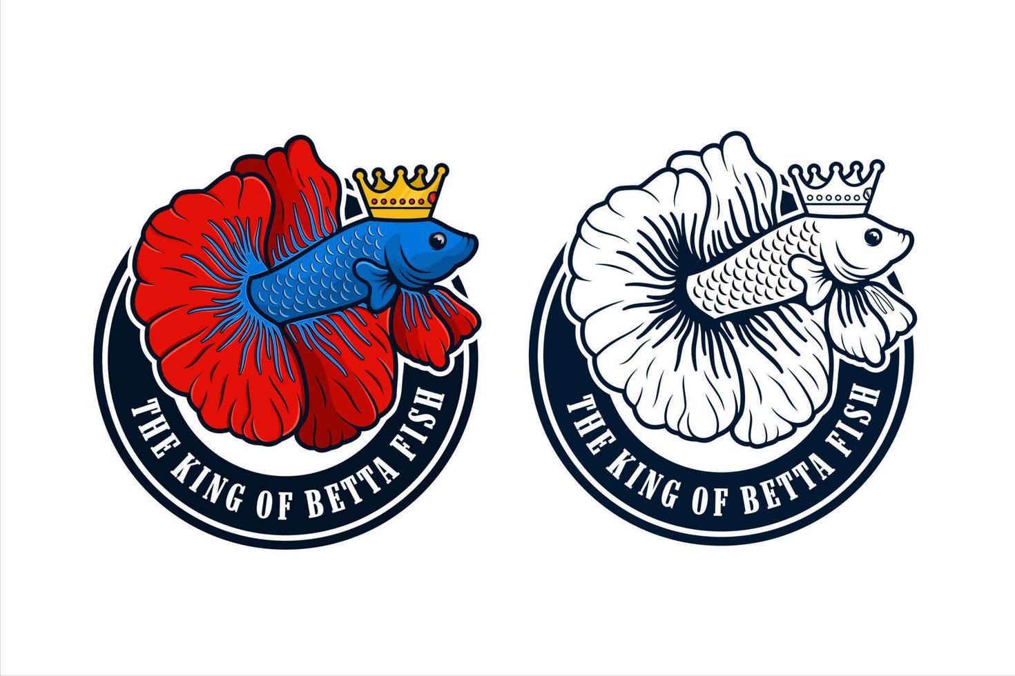 Betta fish king design logo vector