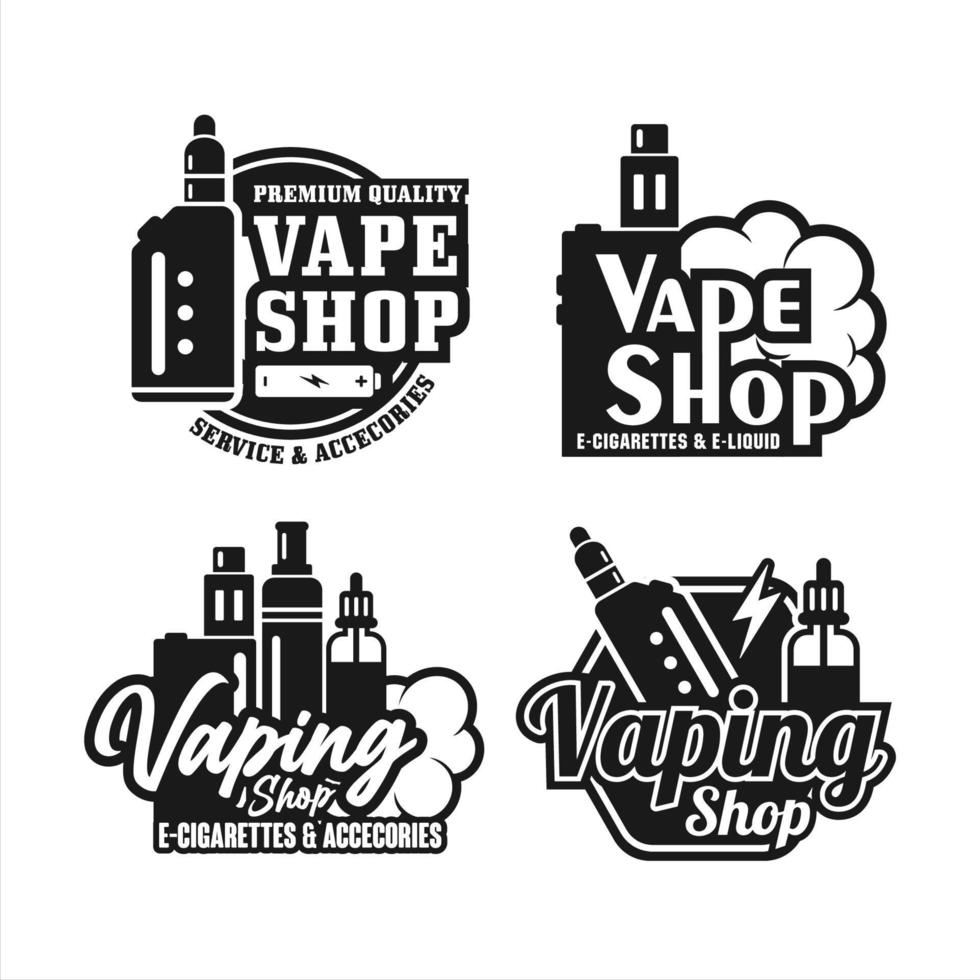 Vaping shop design premium logo collection vector