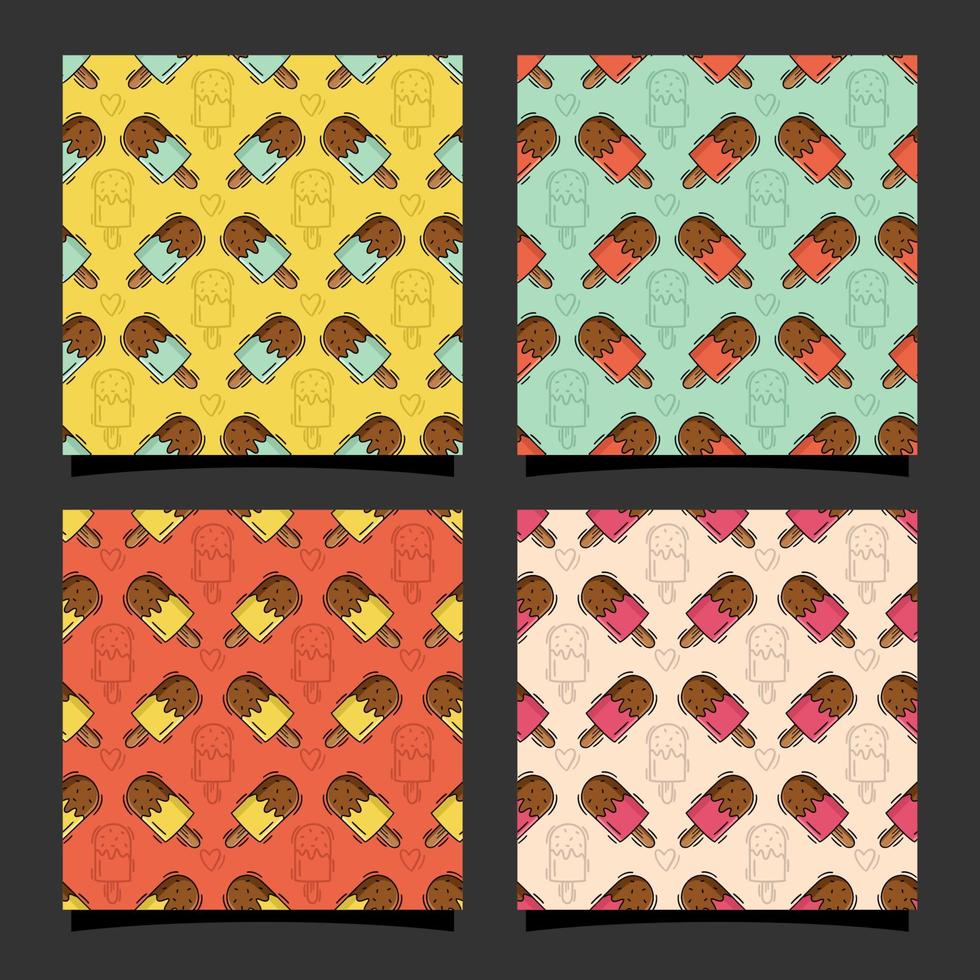 Ice cream seamless pattern design premium vector