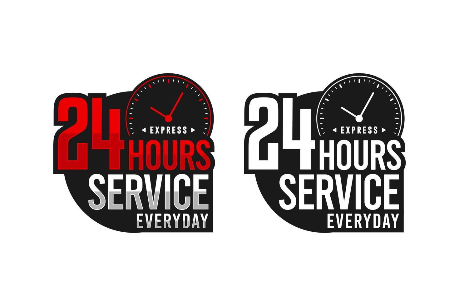 Servicio las 24 horas, todos los días, diseño expreso, logotipo premium. vector