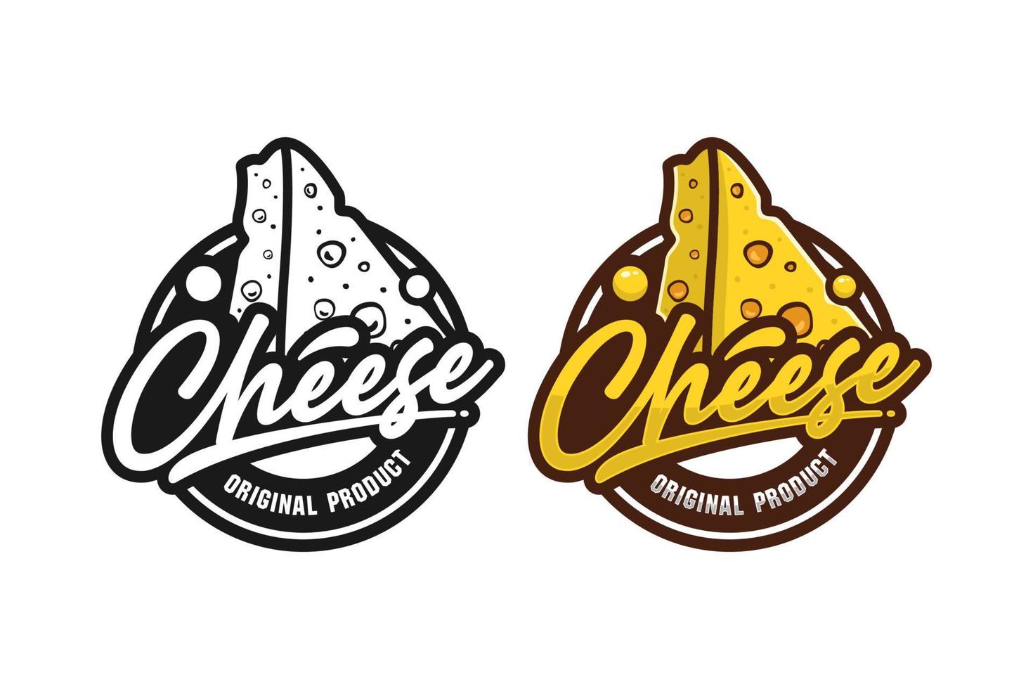 logotipo de diseño de producto original de queso vector