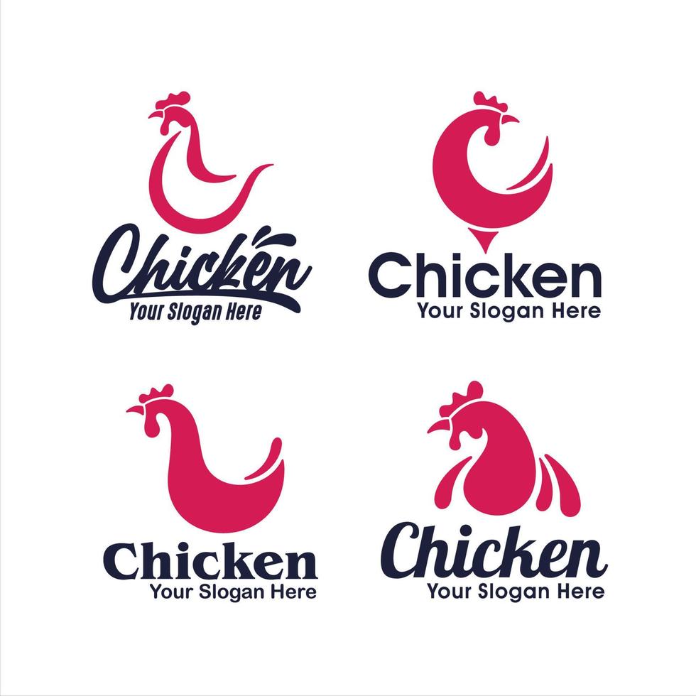 Chicken logo template design collection vector