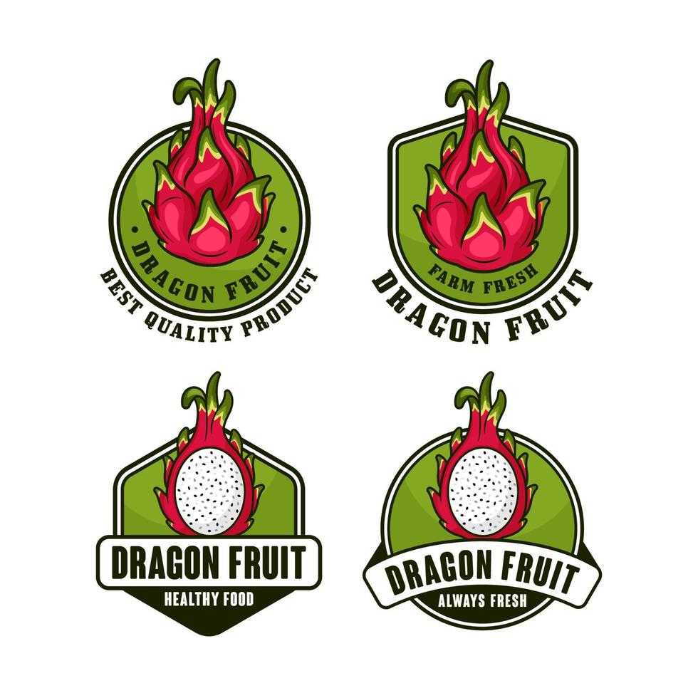 logotipo premium de diseño de fruta de dragón vector