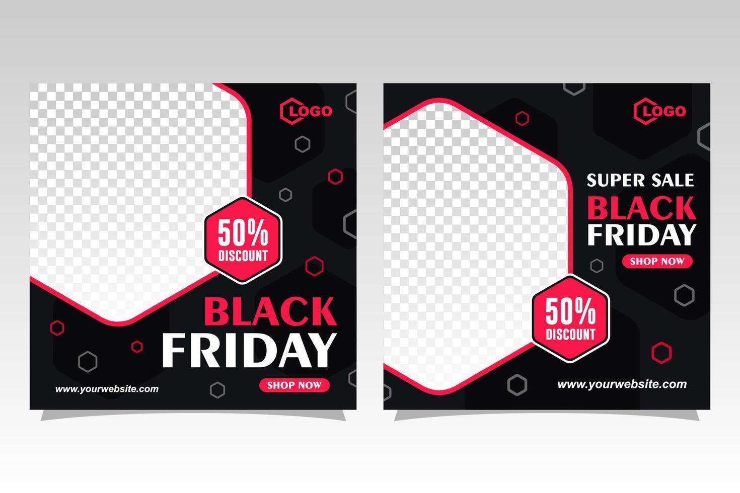 social media sale banner black friday promotion design collection vector